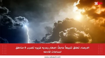 الأرصاد تطلق تنبيهاً عاجلاً: أمطار رعدية غزيرة تضرب 8 مناطق لساعات قادمة